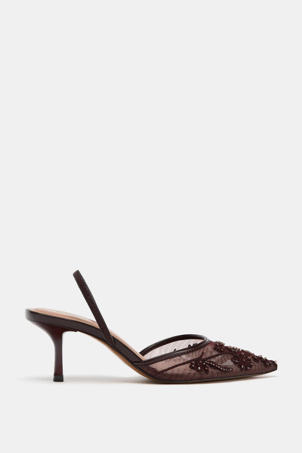 CHAUSSURES À TALONS EN MESH BRILLANTES